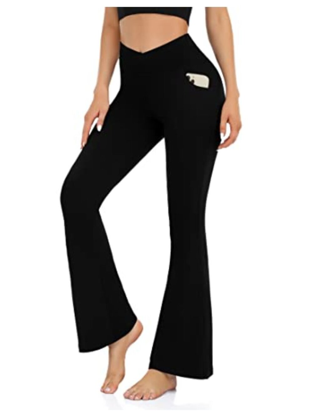 High Waisted Bootcut Yoga Pants Flare Leggings Crossover Tummy Control